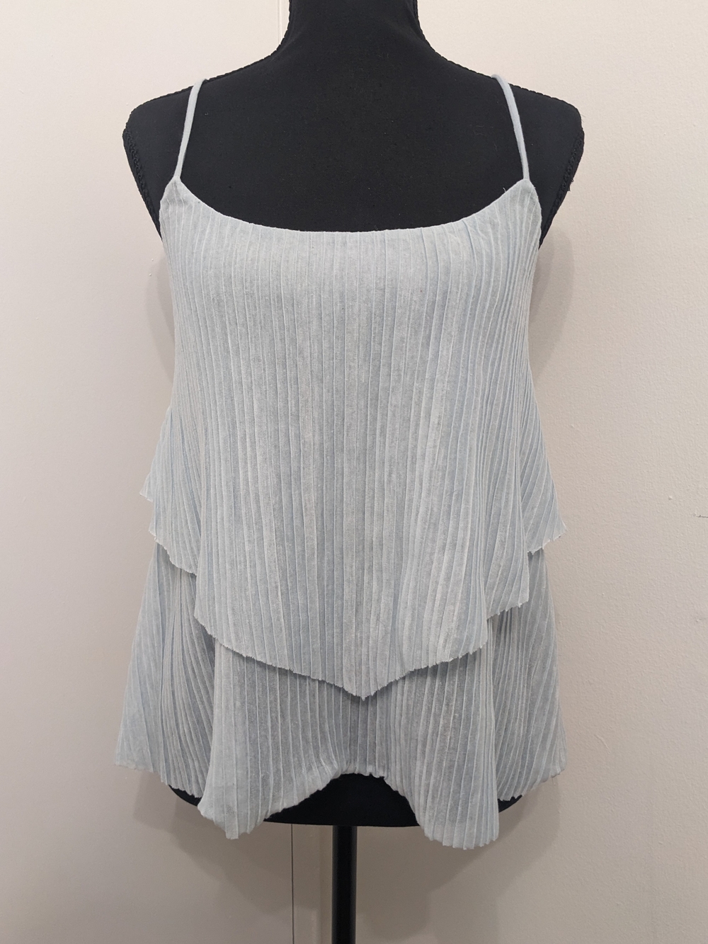 Jessica Simpson Light Blue Tiered Pleated Cami | Size XS